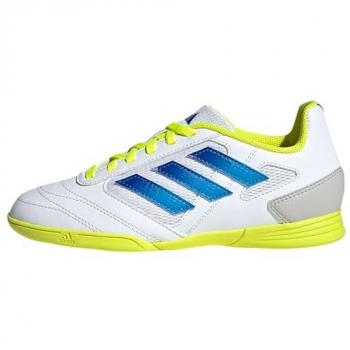Zapatillas de fútbol sala para niños Adidas Super Sala 2 Blanca/Azul/Fosforita