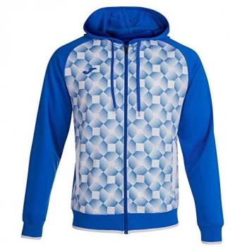 Chaqueta con capucha Joma Supernova III para hombre en color royal blanco