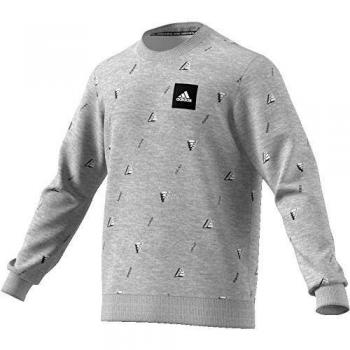 adidas Mhe Crew GFX Sudadera, Hombre, brgrin/Blanco/Negro, M