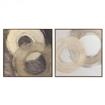 Cuadro DKD Home Decor Moderno Círculos 100 x 4 x 100 cm (2 Unidades)
