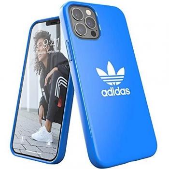 adidas Funda diseñada para iPhone 12 / iPhone 12 Pro 6.1, Fundas a Prueba de caídas, Bordes elevados, Carcasa Original, Color Azul