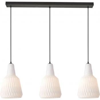 Lámpara colgante Lindby Belarion, opal, 3 luces, cristal, Ø 23 cm, Vintage en Blanco hecho de Vidrio e.o. para Salón & Comedor (3 llamas, E27)