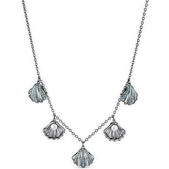 Swarovski Shell Pearl Necklace with Shell Pendants and Sparkling Crystals, Gray, ONE SIZE