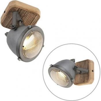 Foco inteligente orientable de acero y madera con bombilla GU10 WiFi - EMADO