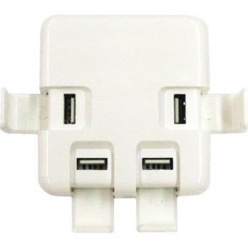 Cargador Adaptador de Corriente USB 4 Puertos 40W 8A para Smartphone y Tablet