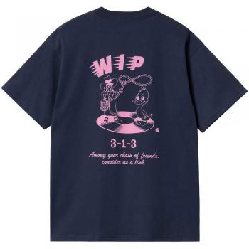 Carhartt WIP Men's S/S Friendship Backprint T-Shirt - Blue/Pink