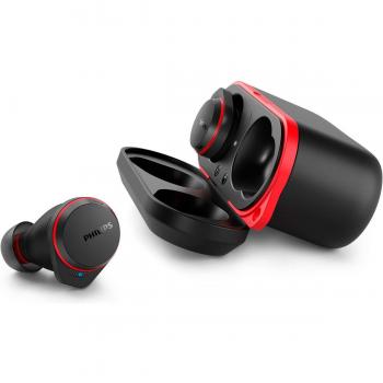Auriculares Deportivos Inalámbricos Philips TAA7507BK/00 con Cancelación de Ruido, hasta 28 Horas de Reproducción, Sonido Premium, Ajuste Intrauditivo Confiable, Negro y