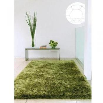 benuta Alfombra Shaggy pelo largo Whisper Verde 140x200 cm - libre de contaminación - 100% Poliéster - Monocolor - Handtufted - Cuarto de estar