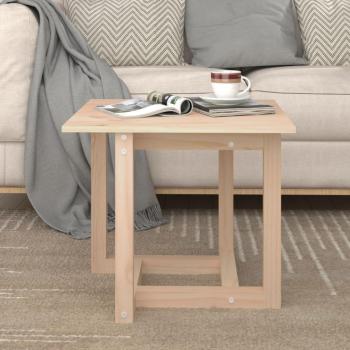 Mesa de centro de madera maciza de pino 50x50x45 cm en colores Natural, Blanco y Gris - Mesita de Salón o Comedor o Auxiliar Mesa de Café