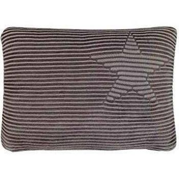 Lorena Canals - Cojín de Punto Hippy Stars - Pearl Grey - Gris Perla - 100% Algodón. Relleno: 100% poliéster - 35x254 cm