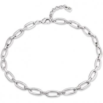 UNO de 50 - Medium Oval Link Silver-Plated Short Necklace