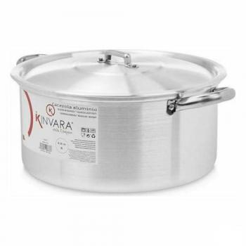 Cacerola de Aluminio Plateado con Tapa KINVARA - 8 L - 6 Unidades