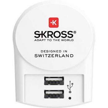 SKROSS - Cargador de Pared Compacto con 2 Puertos USB, 2,4 A, Francia