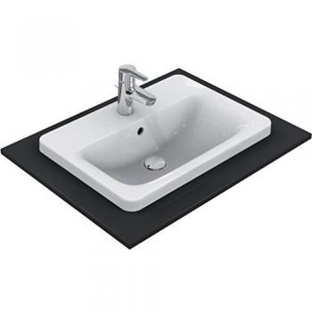 Lavabo encastrable rectangular Ideal Standard Connect 580x430x175mm blanco con agujero para grifería y desagüe