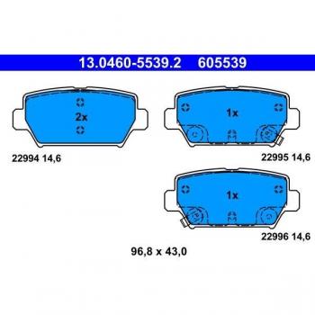 Juego de pastillas de freno ATE 13.0460-5539.2, Trasero