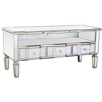 Mueble de TV Espejo Plateado DKD Home Decor MDF 112 x 50 x 45 cm