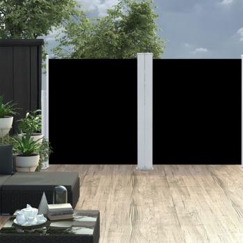 Retractable Double Side Patio Awning 170x600 cm Black