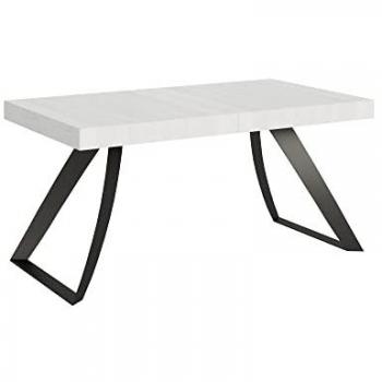 Mesa extensible 90x16/264 cm Proxy con estructura de Fresno Blanco y color Anthracita