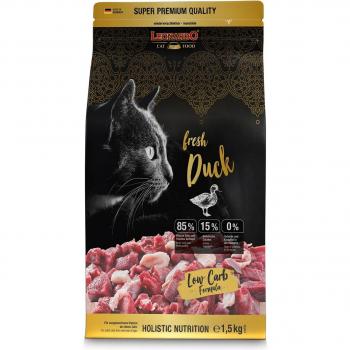 Leonardo Fresh Duck Alimento para Gatos con un 85% de Carne Fresca y Sin Cereales - Alimento Completo para Gatos Adultos