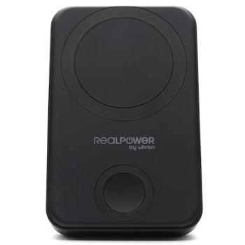 Powerbank RealPower PB-10000 MAG Watch 10.000mAh Cargador Inalámbrico Negro
