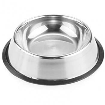 Acan Comedero Bebedero para Mascotas de Acero Inoxidable, Capacidad 0,68 Litros, Diámetro 23,7 cm