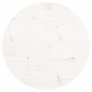 Mesa de suelo redonda blanca Ø30x3 cm madera maciza de pino