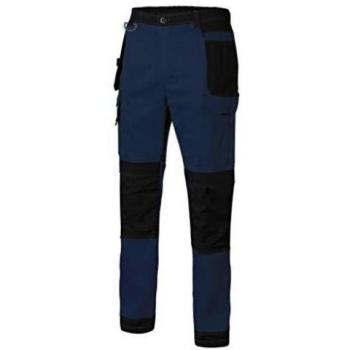 VELILLA - Pantalón Bicolor Canvas Stretch Bolsillos Flotantes 103019S Hombre Navy-Negro L