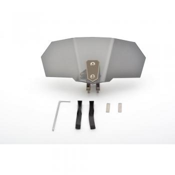 Tencasi Deflector de flujo de aire universal Ajustable parabrisas bloque de aluminio gris para Honda Yamaha Kawasaki Aprilia Harley BMW Smoke variable alerón