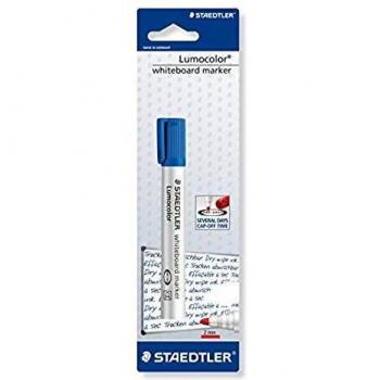 Staedtler Lumocolor 351 Rotulador para Pizarra Blanca - Trazo 2mm - Secado Rápido - Recargable - Color Azul