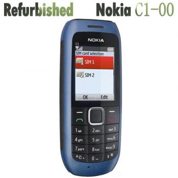 Nokia C1-00 Teléfono Móvil Dual SIM Original Renovado 90% Nuevo, No Soporta Ruso, Incluye 1 Batería y 1 Cargador Negro