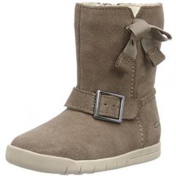 Clarks Crazy Fun Fst - Botas primeros pasos de cuero para niña, color marrón