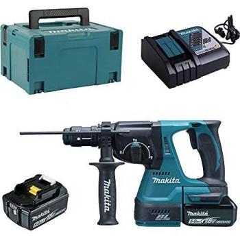 Makita DHR243RTJ 4700ppm Ión de litio 3400g martillo perforador inalámbrico - Martillo rotatorio