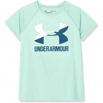 Under Armour UA de los niñas Solid Big Logo camiseta de manga corta, niña, color Refresh Mint, tamaño S-M