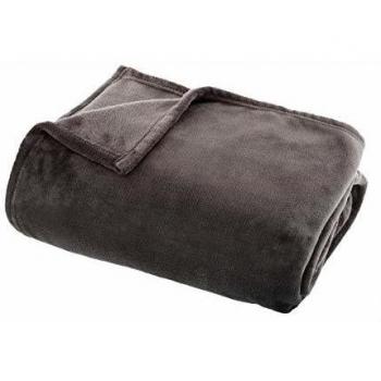 Manta de Flanela 100% Poliéster Gris Oscuro 180 x 230 cm
