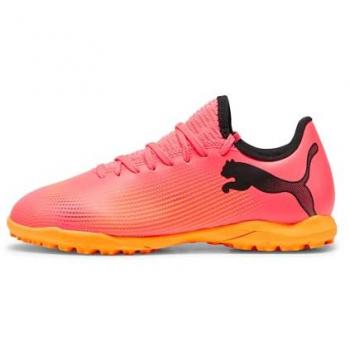Botas de Fútbol Puma Future 7 Play TT Jr, Color Sunset Glow Black-Sun Stream, Talla 37.5 EU