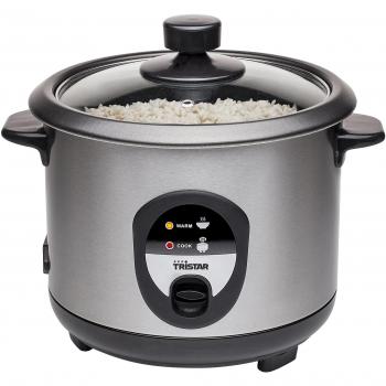 Tristar RK Rice Cooker, Boil Dry Protection 1.0 litres Silver, Black