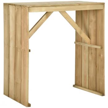 vidaXL Mesa de bar de madera de pino impregnada 100x60x110 cm