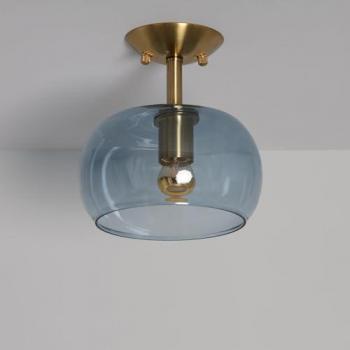 Lámpara de Techo Metal y Cristal Delacroix Azul para Decoración de Salón, Habitación y Dormitorio