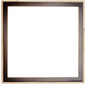 Plafón LED Eco-Light Solstar Angular 33,5 x 33,5 cm, 18W, Metal con Acabado en Madera, 1820 Lúmenes, Luz Cálida (3000K)