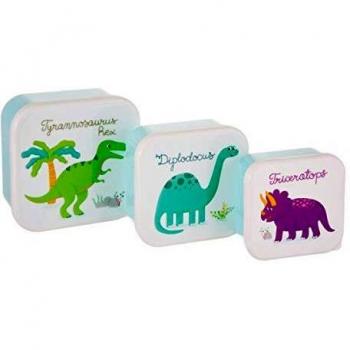 Sass & Belle Set de 3 Friambreras Dinosaurios, Multicolor, Único