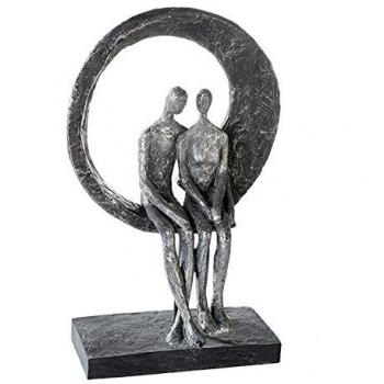 Escultura Decorativa Casablanca Lugar del Amor, Plata Envejecida, 30 cm, Polyresina