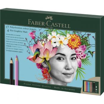 Set de 23 lápices Polychromos y Pitt Graphite Matt Faber-Castell con sacapuntas y goma de borrar