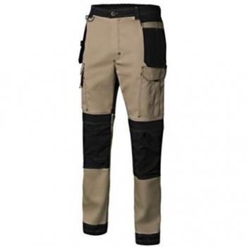 VELILLA - Pantalón Bicolor Canvas Stretch Bolsillos Flotantes 103019S Hombre Beige-Negro L