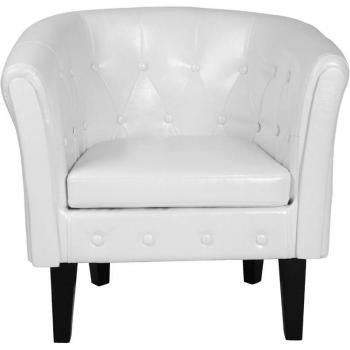 Sillón Chester capitoné de diseño rombos, madera y piel sintética, estilo vintage, disponible en color a elegir, ideal para locales
