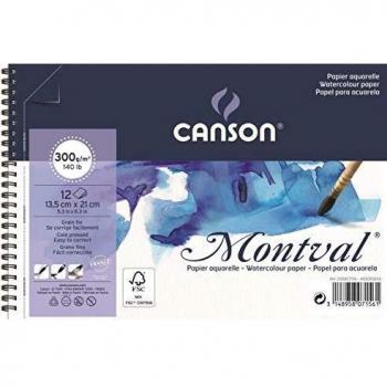 Álbum Espiral Microperforado Canson Montval Fino 300gr - Bloc Dibujo Acuarela 13x21 300GR GF
