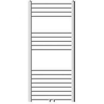 Radiador toallero curvado blanco 600 x 1200 mm ECD Germany - Secador de toallas con conexión central y kit de montaje incluido