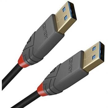 LINDY - Cable USB a USB 3.2 A/A, Anthra Line 3 Metros, Transferencia de Datos a 5Gbps | Compatible con Televisor, Monitor, Tablet, Portátil | 10 Años de Garantía