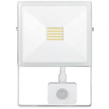 Proyector LED Extraplano IP65 con Sensor de Presencia y Crepuscular 30W 6500K Blanco 120º 230V