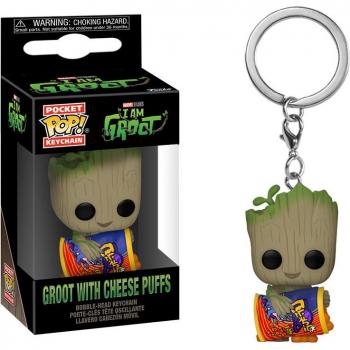 Funko Pocket Pop Groot con Cheese Puffs - Llavero Coleccionable