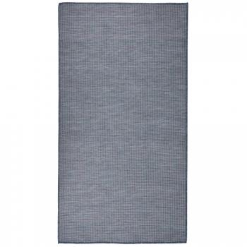 Alfombra de exterior de tejido plano 80x150 cm color gris, taupé, marrón y azul, para sala de estar, dormitorio y salón